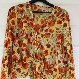 Gianni Bini Floral Tie Top